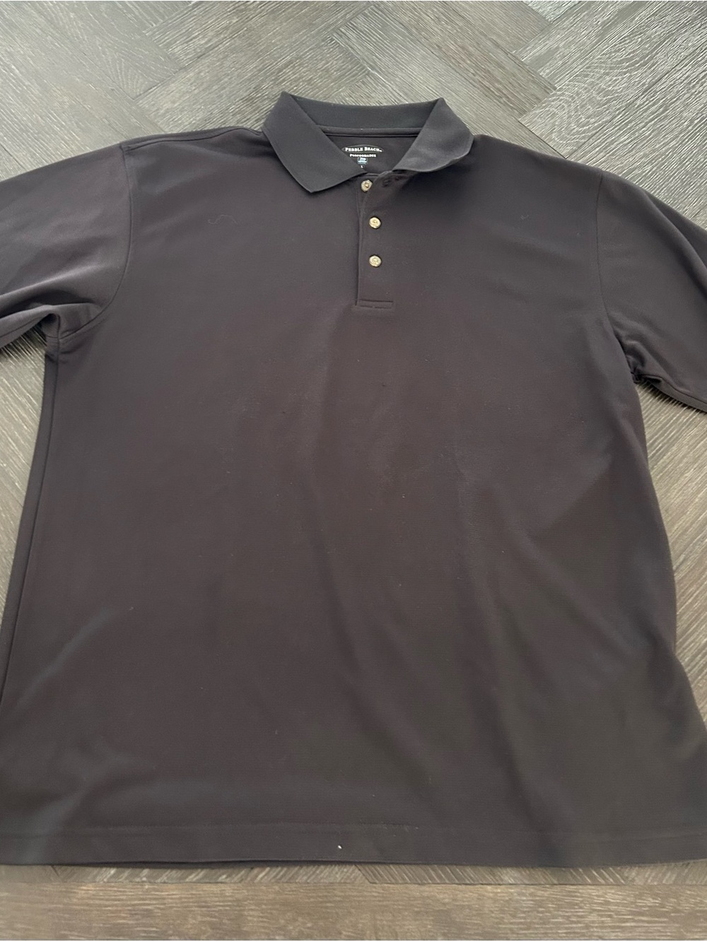 Pebble Beach Black Short-Sleeve Polo